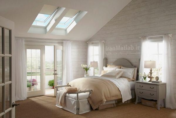 مدل اتاق خواب های زیبا با نورگیر