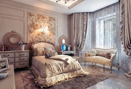 , مدل اتاق خواب لوکس با دکوراسیون سلطنتی