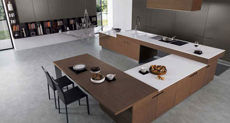 کابینت آشپزخانه به رنگ سفید, طراحی آشپزخانه با طرح چوب و رنگ سفید