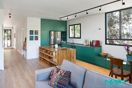 , رنگ سبز در آپارتمانی کوچک با ایده‌های هوشمندانه